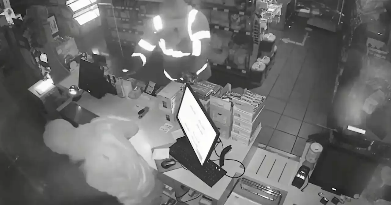 Ram raid caught on CCTV as car smashes into garage shutters