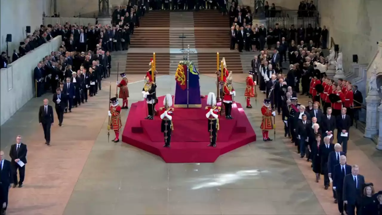 Queen Elizabeth II Lies in State After Solemn Procession