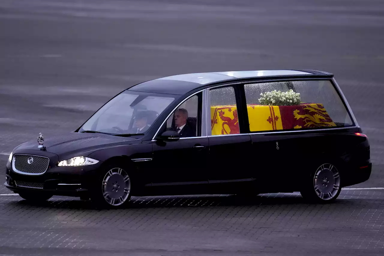 Casket of Queen Elizabeth II Arrives at Buckingham Palace