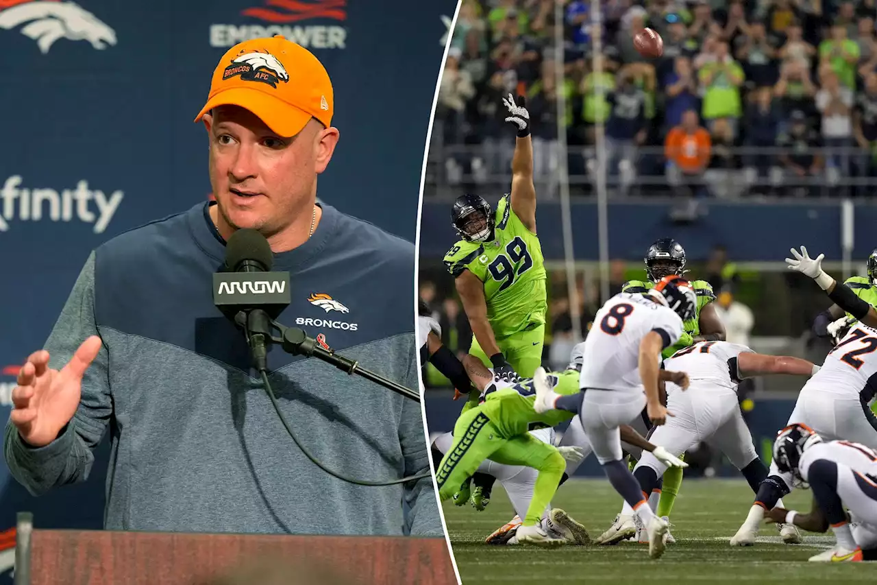 Broncos’ Nathaniel Hackett: ‘Definitely should’ve gone for it’ against Seahawks