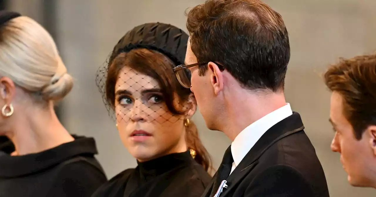 Princess Eugenie wipes away tear as she stands in front of the Queen’s coffin