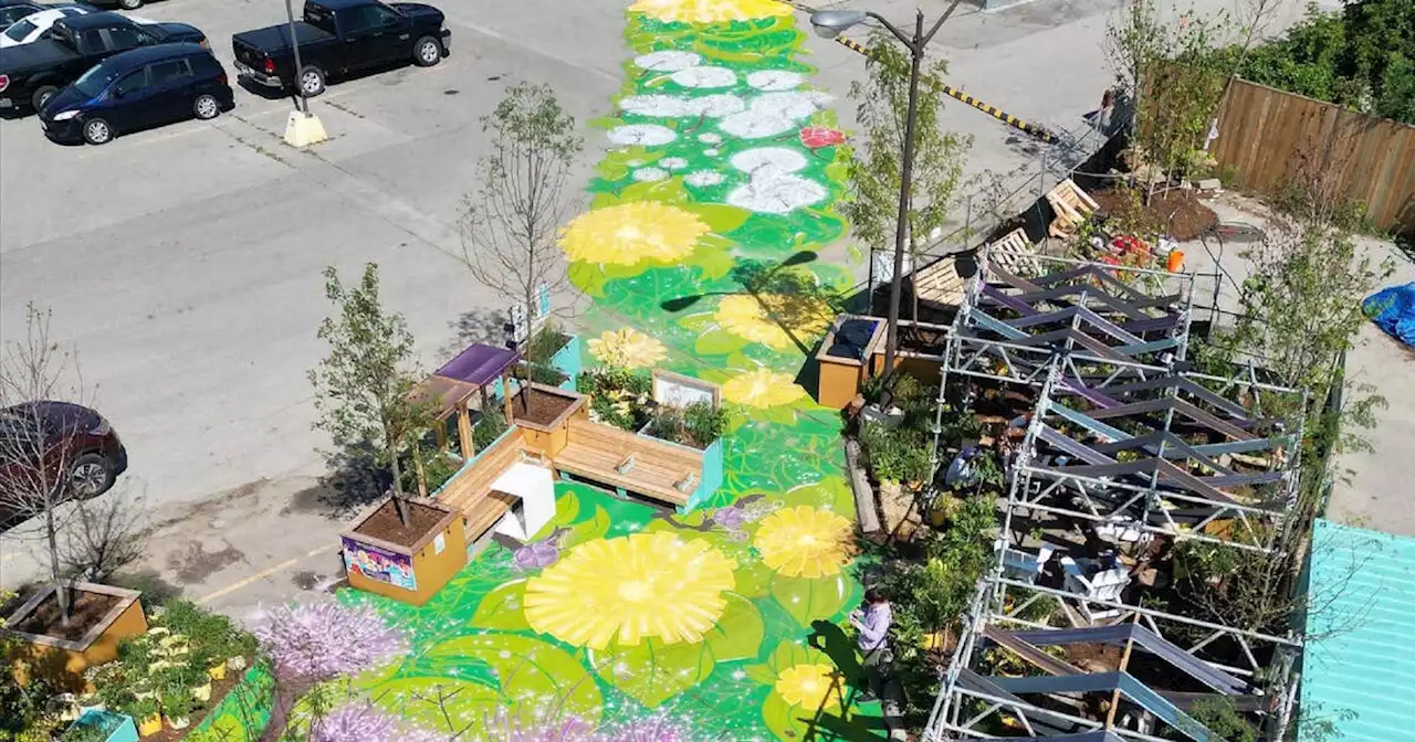 Barren Toronto parking lots have been transforming into inviting pop-up parks