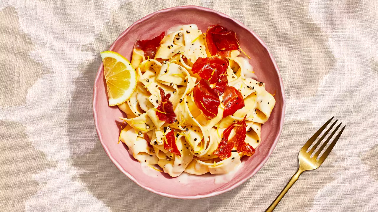 Creamy Lemon Pappardelle With Crispy Prosciutto