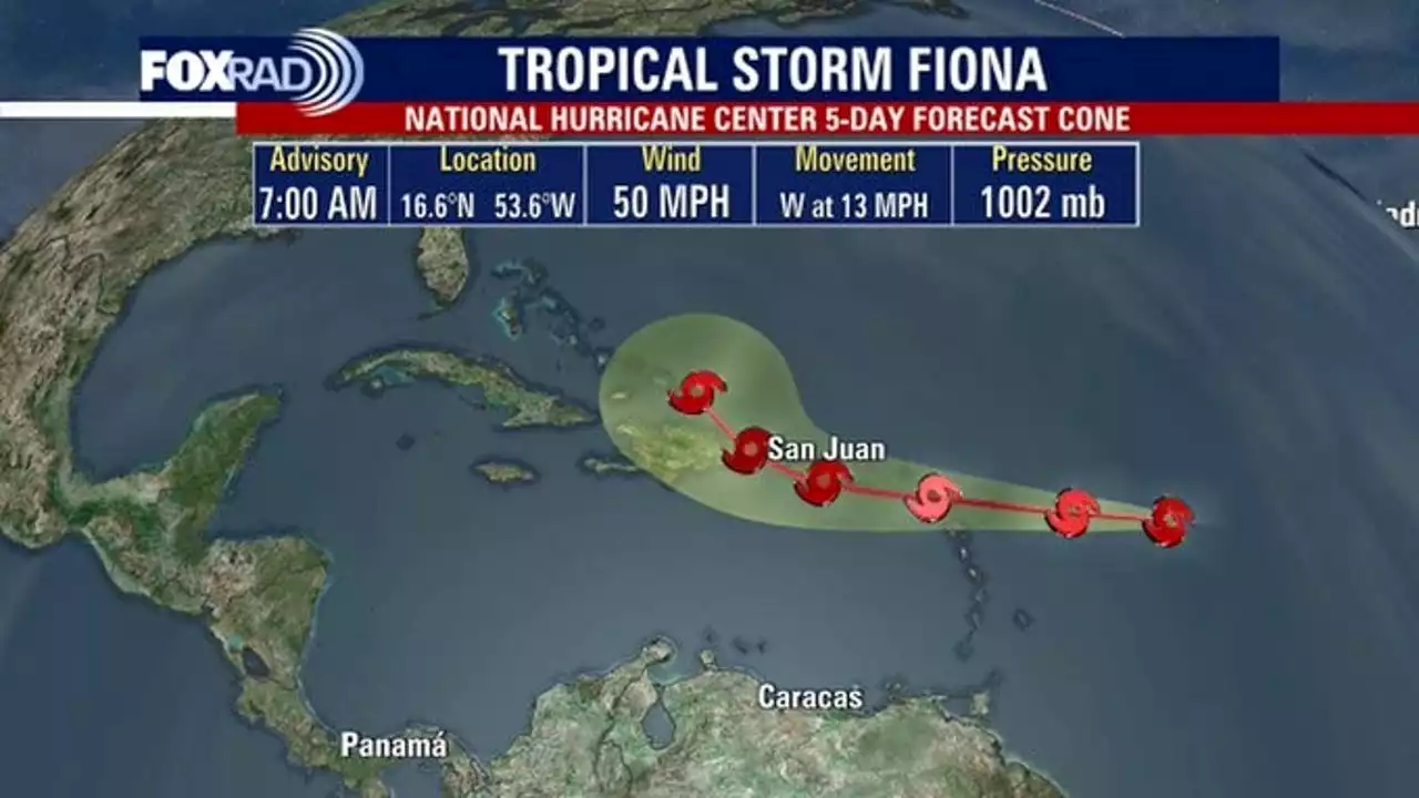 Tropical Storm Fiona, 6th named storm, forms in Atlantic