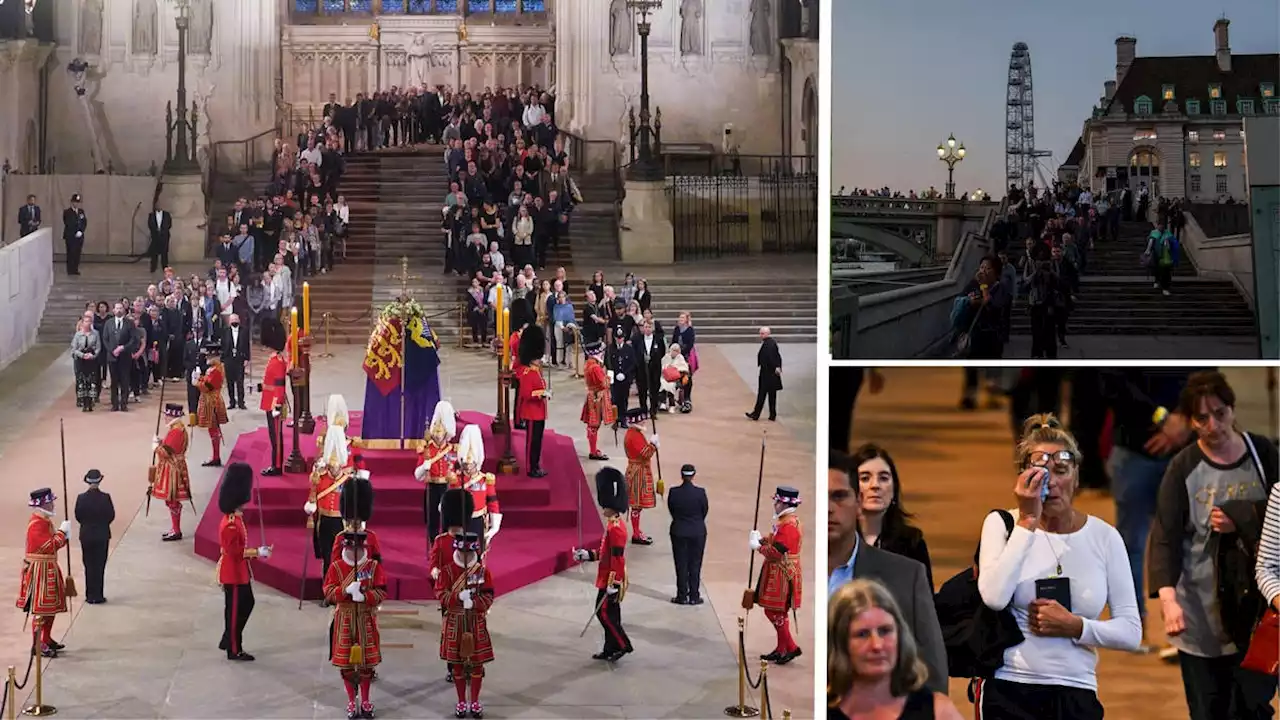 Britain weeps for its Queen: Thousands wait all night to pay respects but queue may have to close early