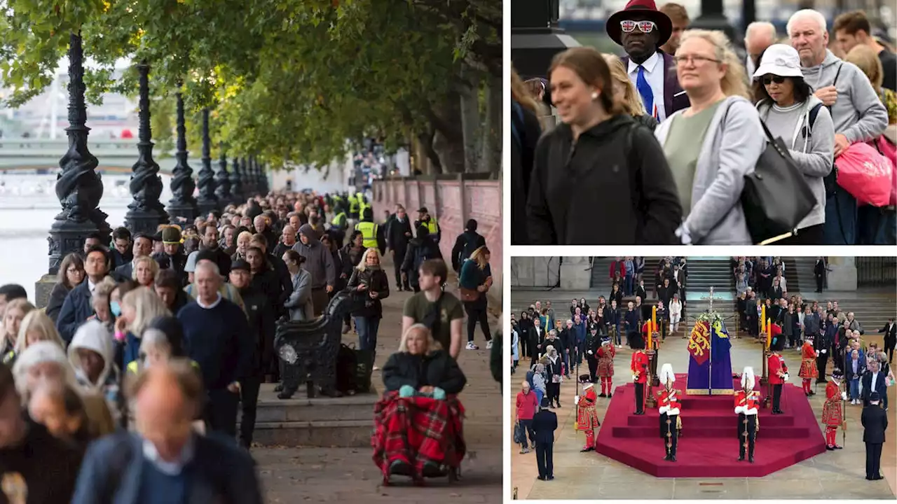 ‘An experience I’ll never forget’: Overwhelmed mourners weep after seeing Queen's coffin as queue reaches four miles