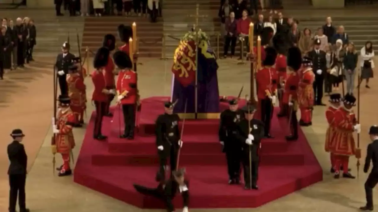 'Hope they are ok': Guard faints and falls off podium while holding vigil beside Queen’s coffin