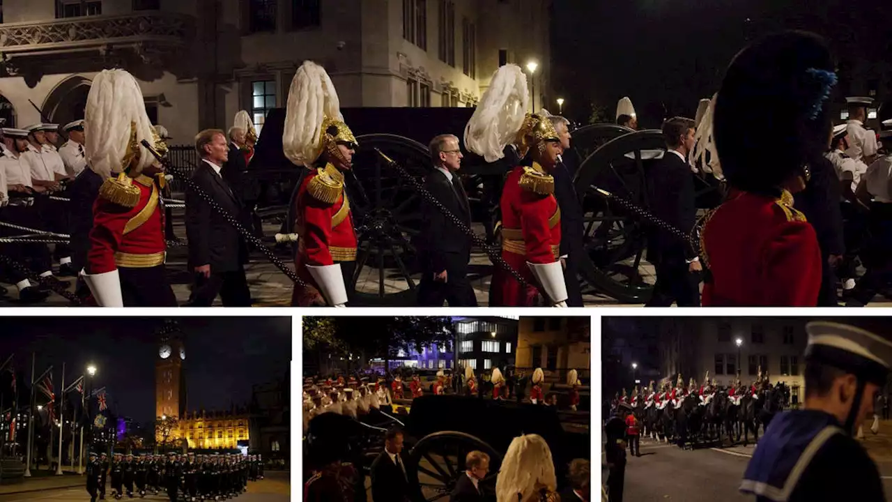 Practising for the Queen's final parade: Military's pre-dawn rehearsal for Monday's funeral