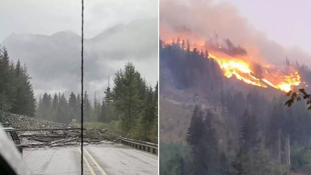 2 cross-state highways - US 2 and SR 20 - closed amid wildfire, mudslides