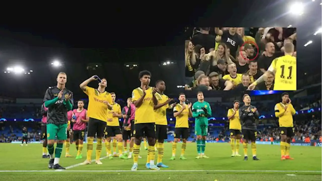 Champions League - Borussia Dortmund: Kevin Großkreutz beim Auswärtsspiel in Manchester im Fanblock