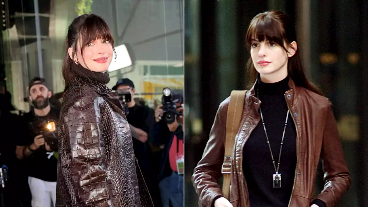 Anne Hathaway Channeled Andy Sachs Right Next to Anna Wintour at NYFW