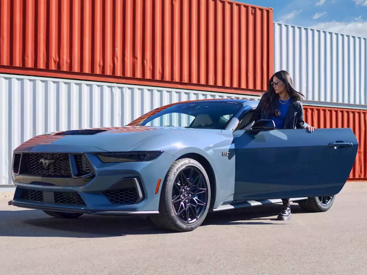 Ford's new Mustang has crisp looks and a feature that lets you rev the engine from outside the car