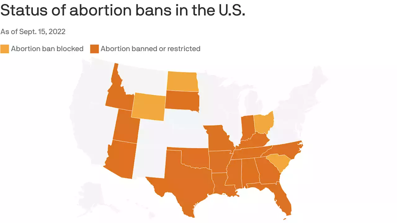 Where abortion has been banned now that Roe v. Wade is overturned