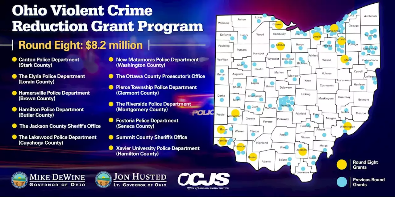 Ohio law enforcement agencies receive grants to prevent, investigate violent crime