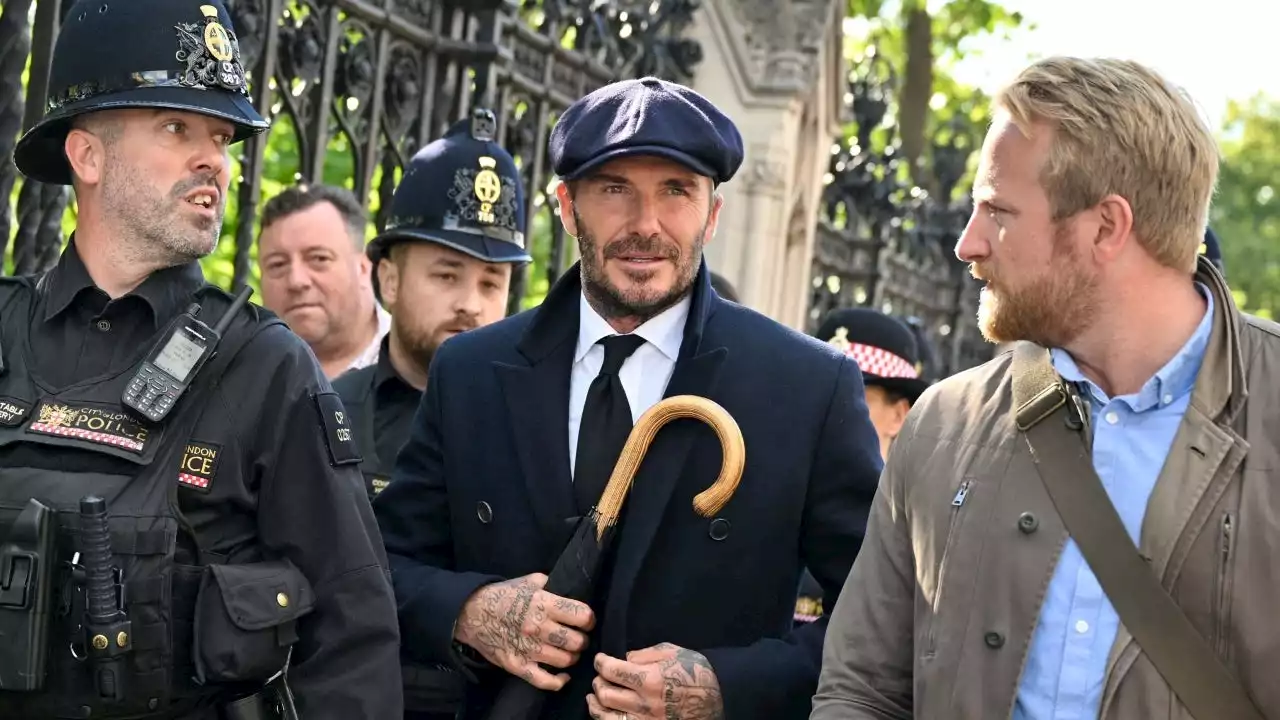 David Beckham Waits in Line With Mourners to View Queen's Coffin