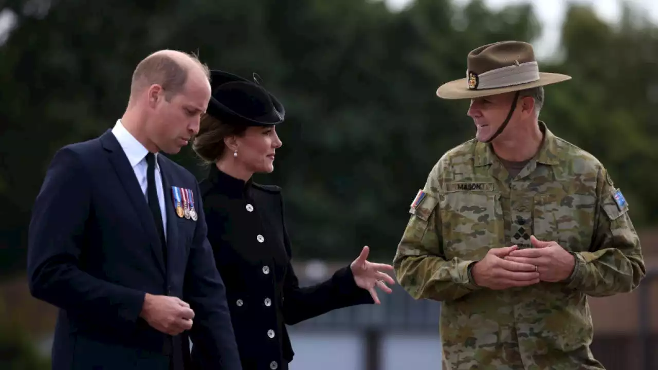 Prince William, Kate Middleton Meet Troops Deployed for State Funeral