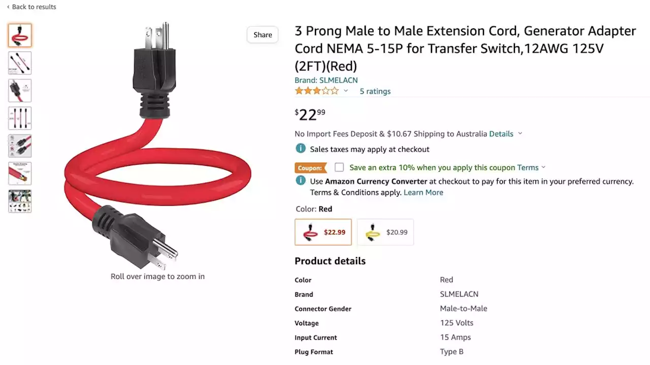 CPSC Warns: Stop Buying Male-to-Male Extension Cords on Amazon