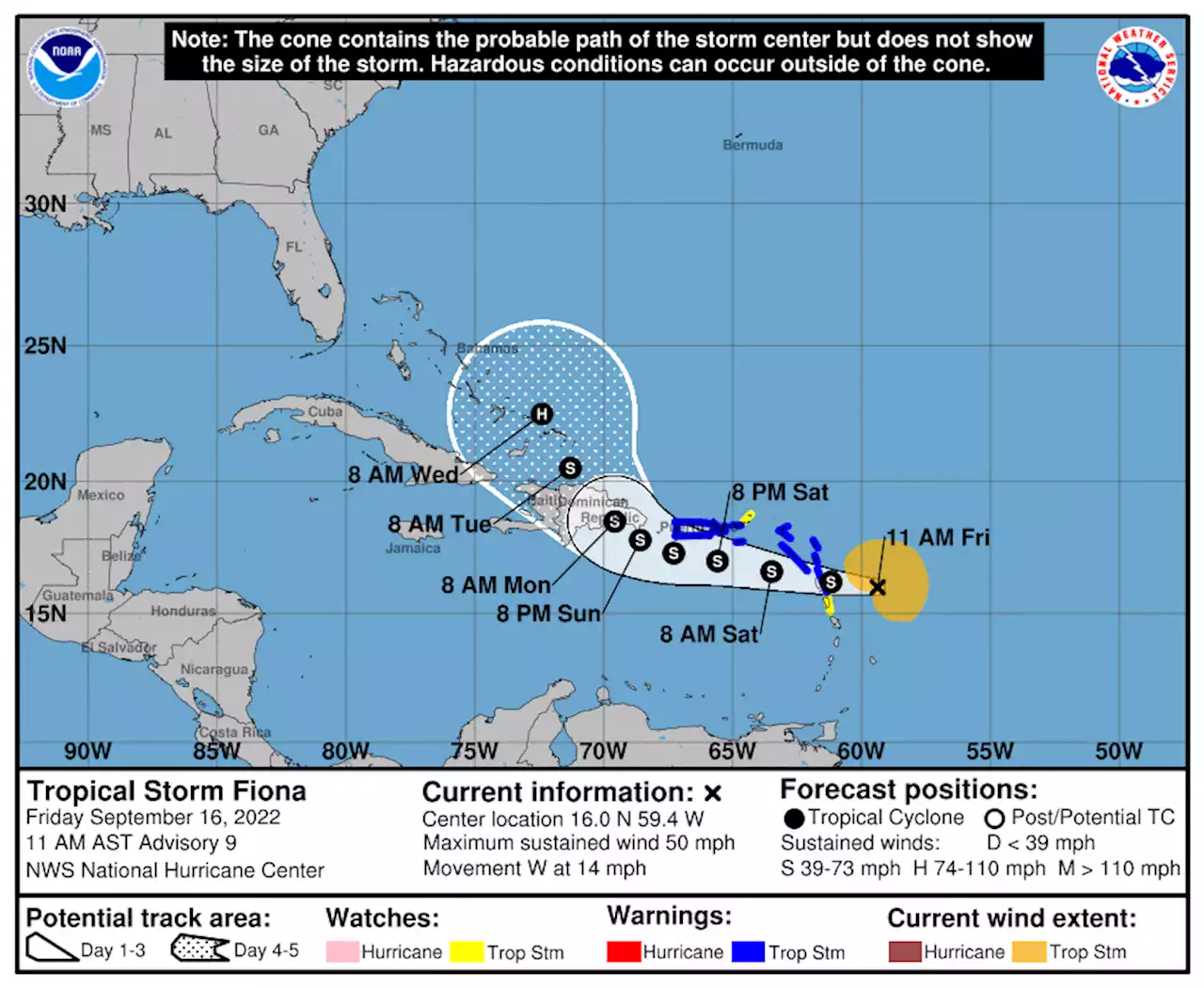 National Hurricane Center warns Tropical Storm Fiona could become hurricane next week