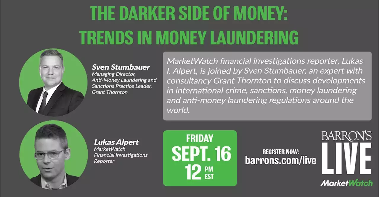 Sept. 16: The Darker Side of Money - Trends in Money Laundering