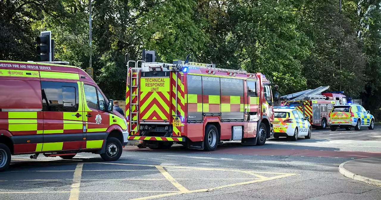 Person cut from car as three taken to hospital after smash on main road