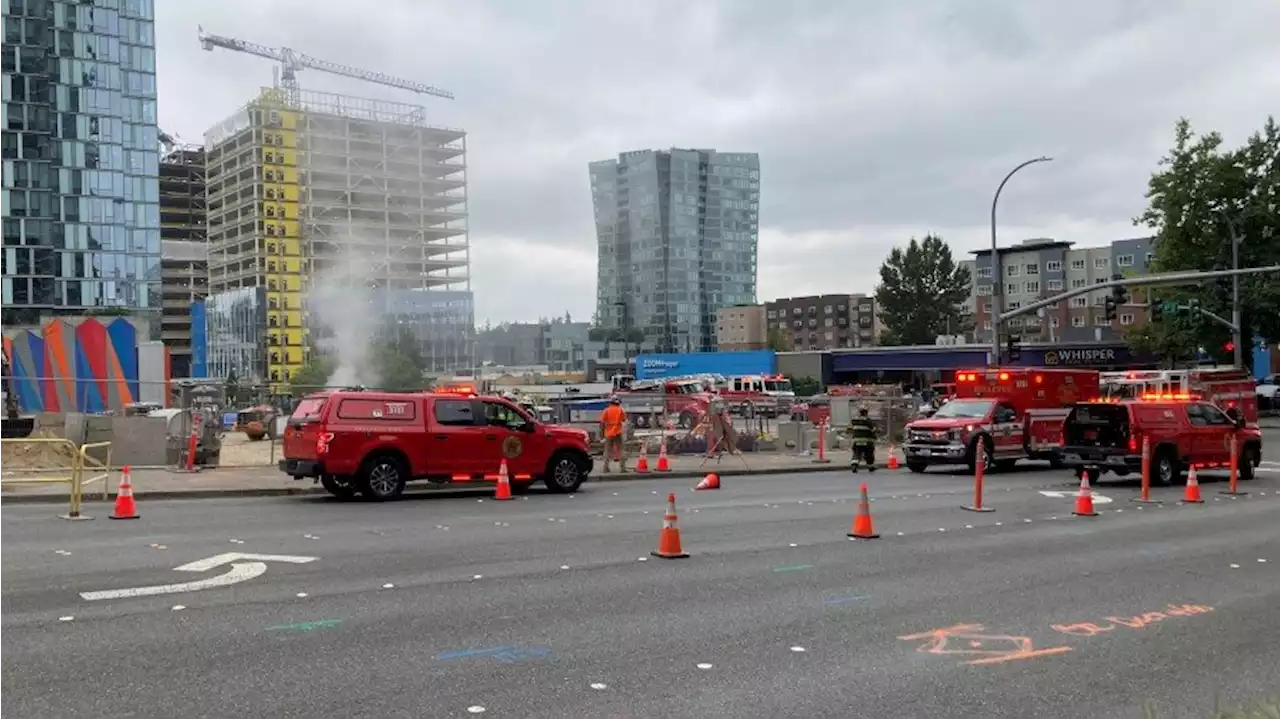 Gas line rupture secured in Bellevue after summoning 'large fire response,' evacuating buildings