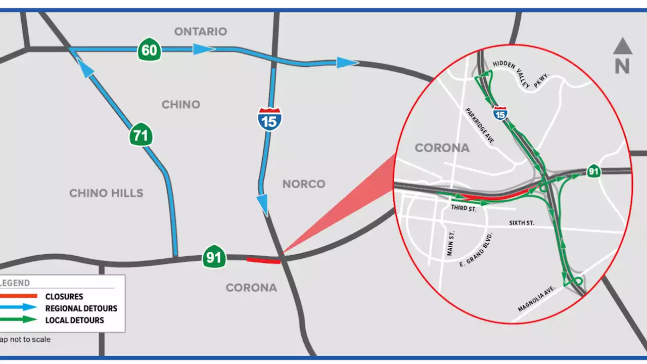 Half of 91 Freeway in Corona Slated for Weekend-Long Closure