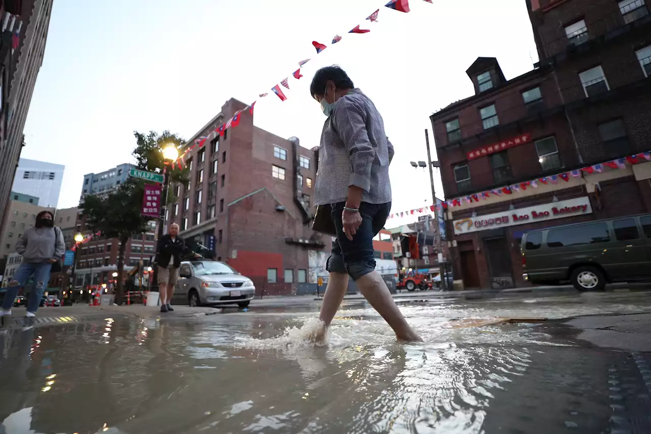 Major Street Flooding in Boston's Chinatown Area Due to Massive Water Main Break