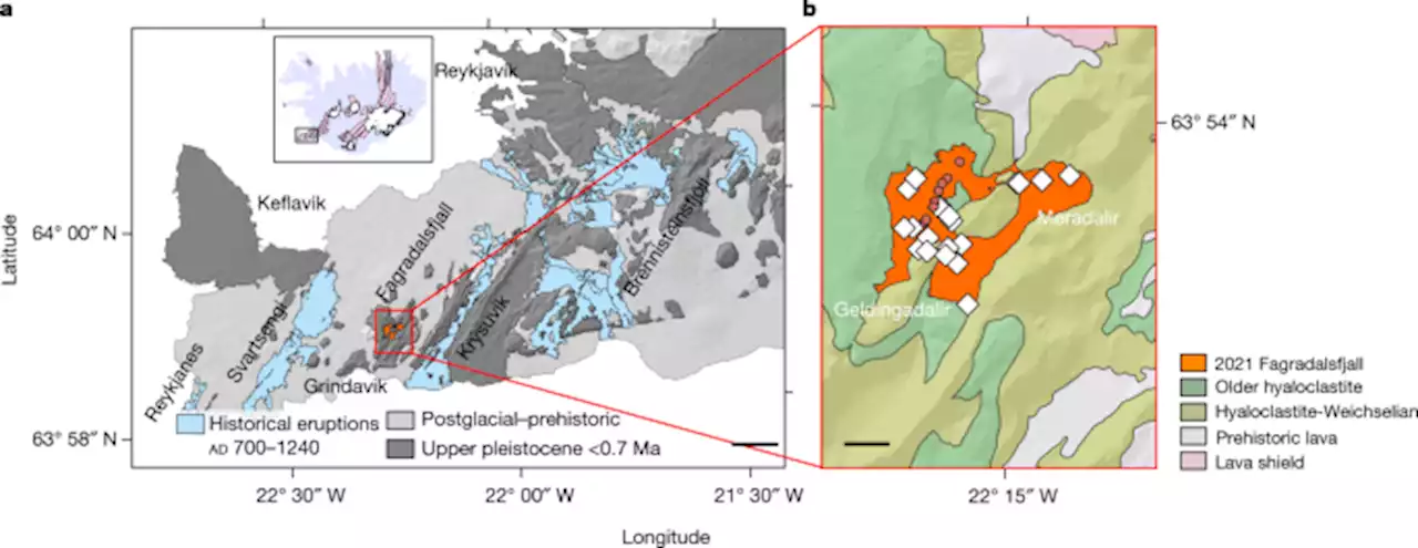 Rapid shifting of a deep magmatic source at Fagradalsfjall volcano, Iceland - Nature