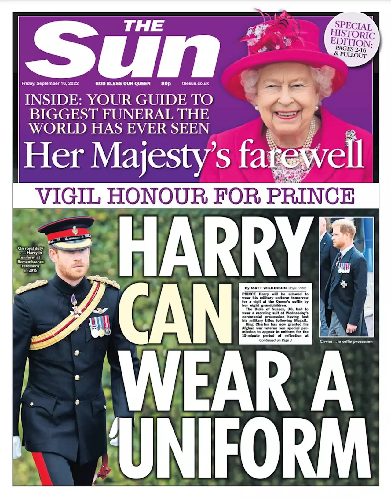 Harry WILL be allowed to wear military uniform at Queen’s vigil