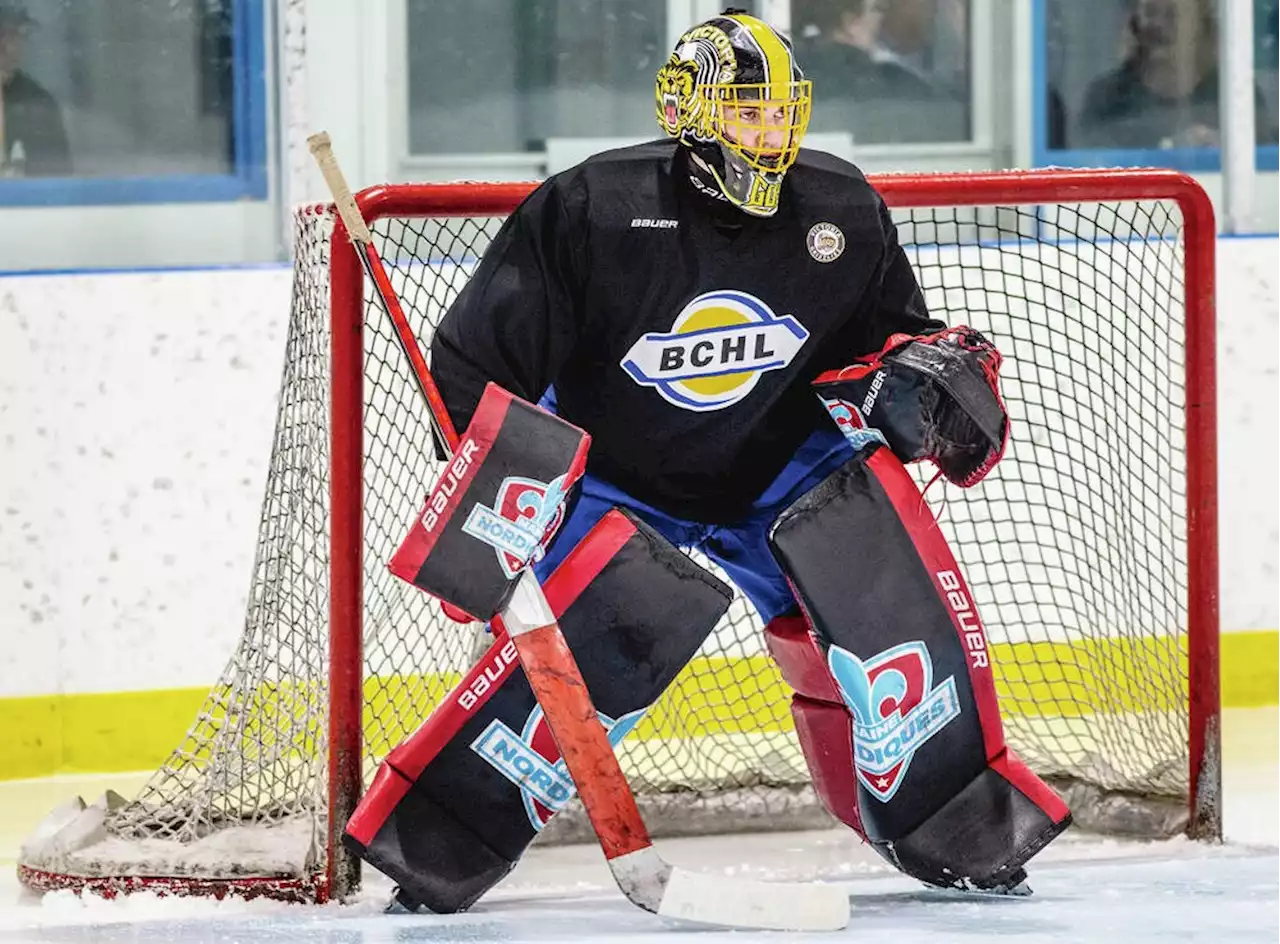 Victoria Grizzlies goaltender Holt marching from The Q Centre to West Point