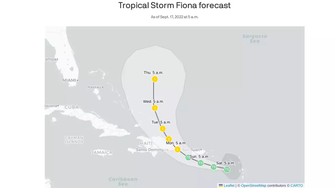 Tropical Storm Fiona prompts hurricane warning for Puerto Rico, fears of flooding