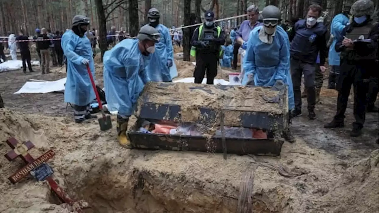 Ukraine says some bodies recovered at newly discovered mass burial site show signs of torture | CBC News