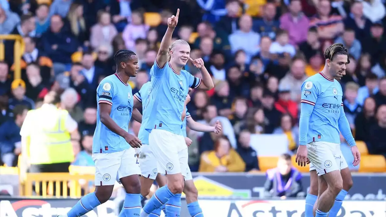 Wolverhampton-Manchester City 0-3: gol di Grealish, Haaland e Foden. Wolves in dieci dal 33', espulso Collins