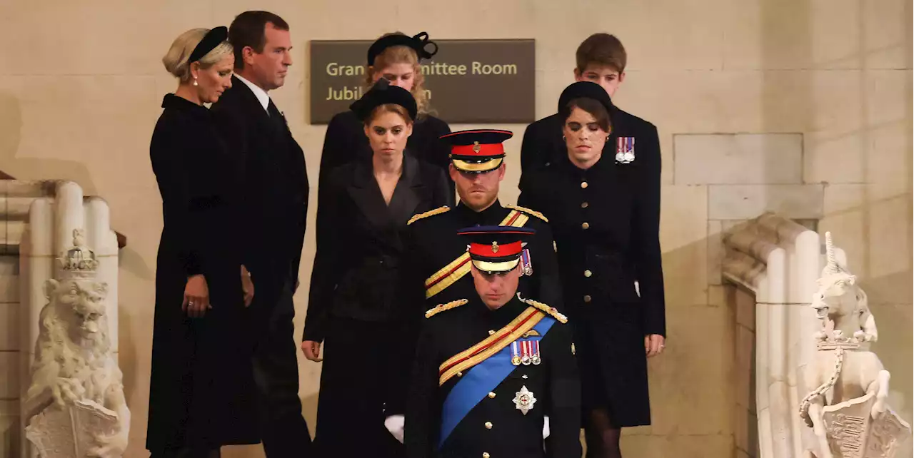 Princess Beatrice and Princess Eugenie Stand Vigil for Queen Elizabeth II