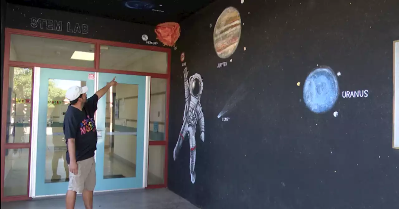 Tucson teacher has painted murals on an elementary school's campus for nearly 20 years