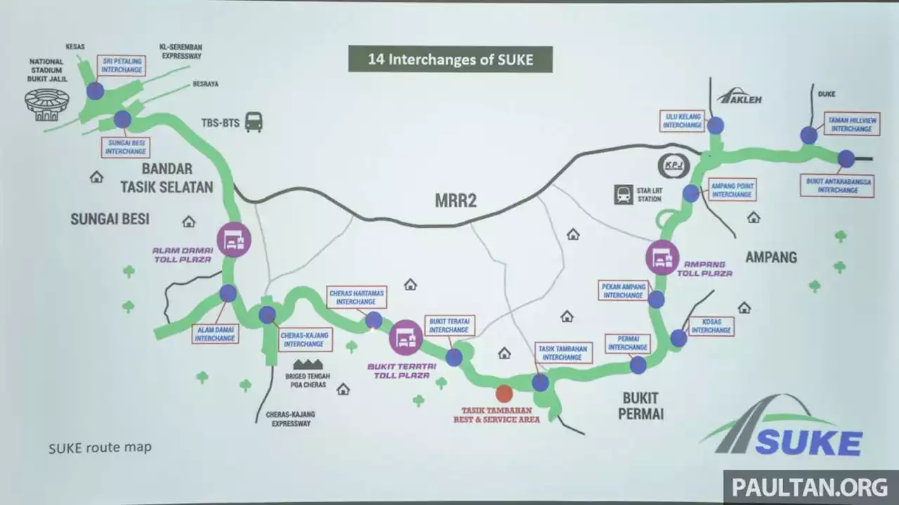 SUKE Highway Map and list of interchanges - paultan.org