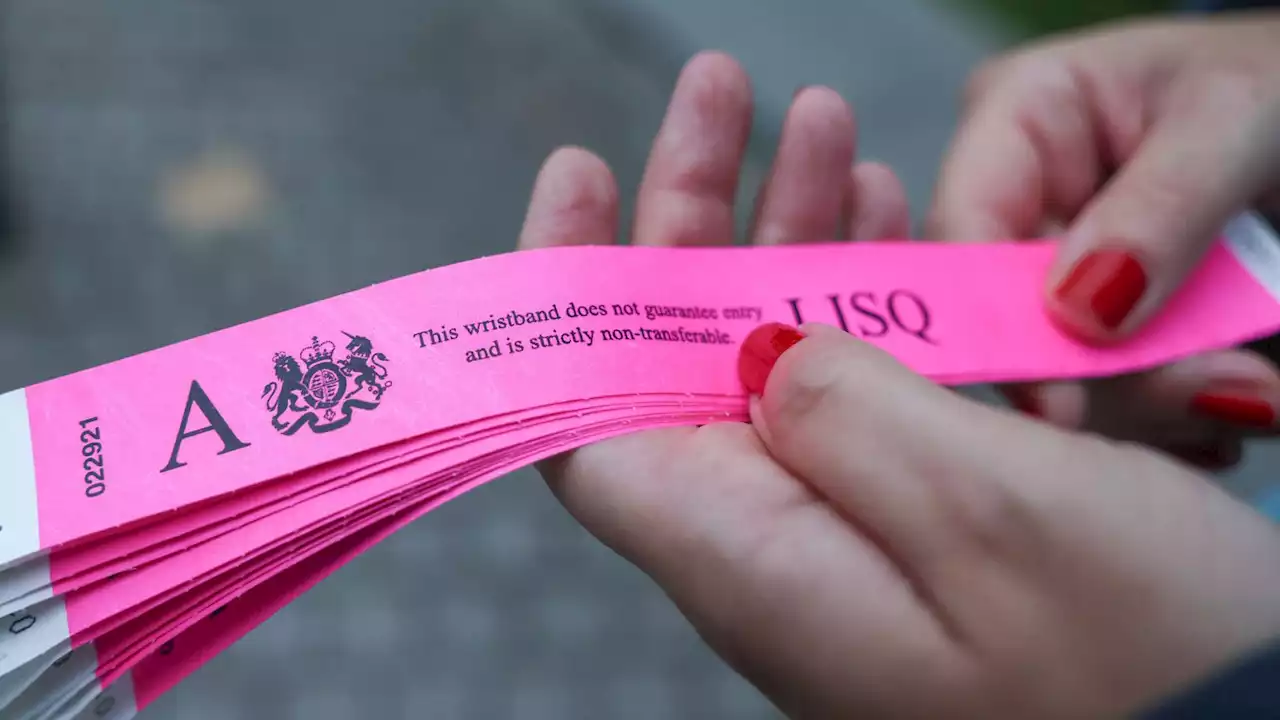 Second-hand wristbands from Queen's laying in state queue selling for triple figures on eBay