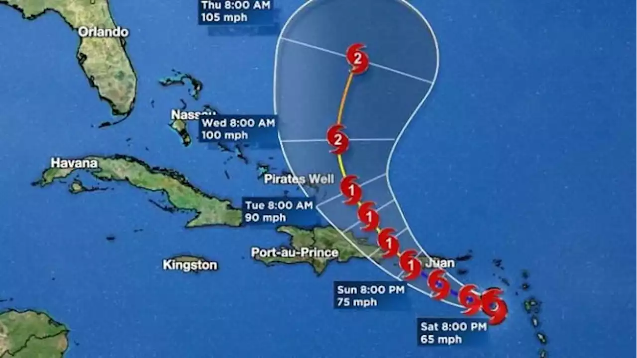 Hurricane Warning for Puerto Rico as Tropical Storm Fiona tracks west