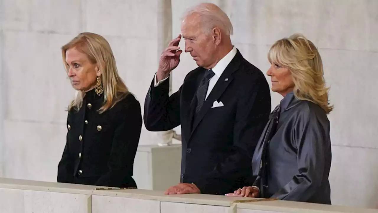 President Joe Biden, first lady Jill Biden pay their respects to Queen Elizabeth ahead of funeral