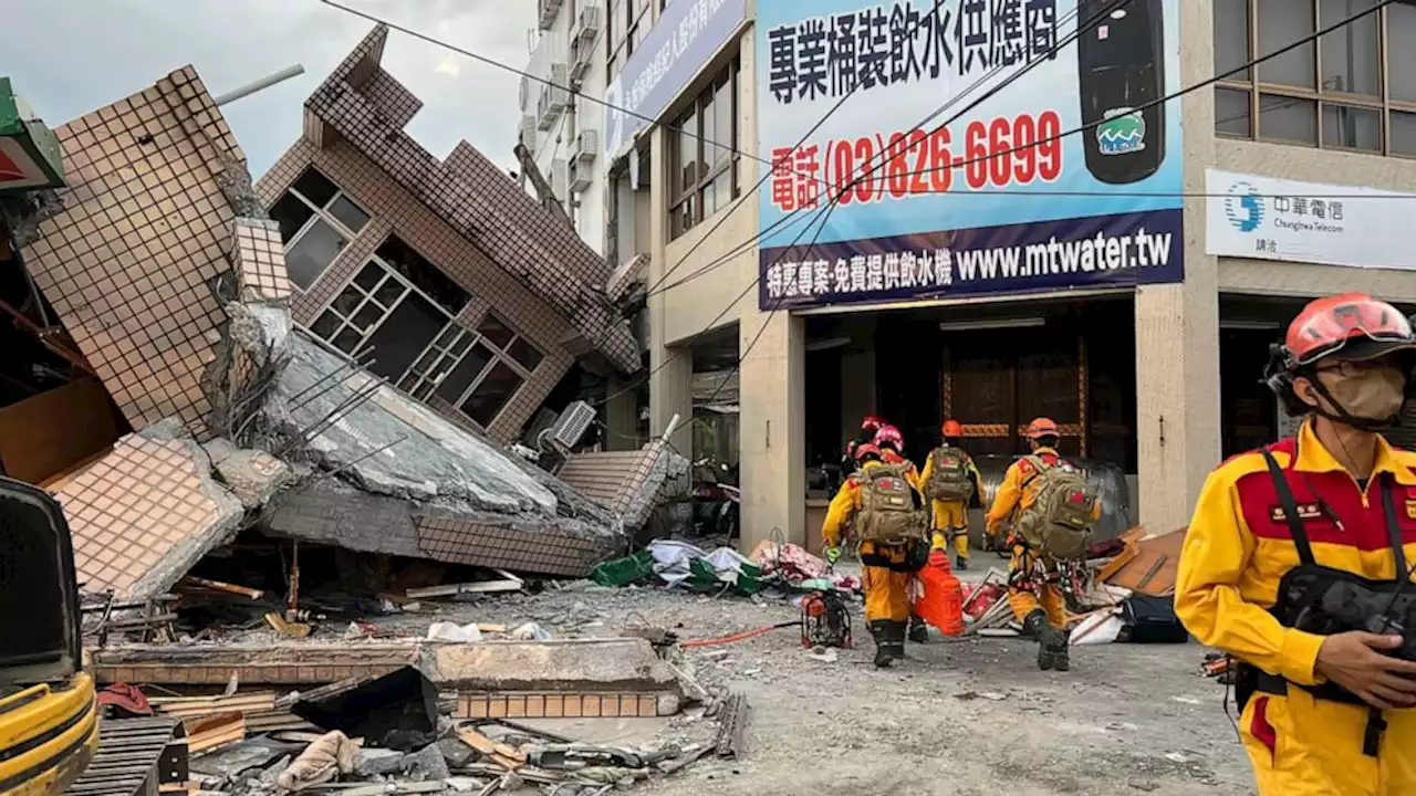 Strong Taiwan earthquake traps people, derails train