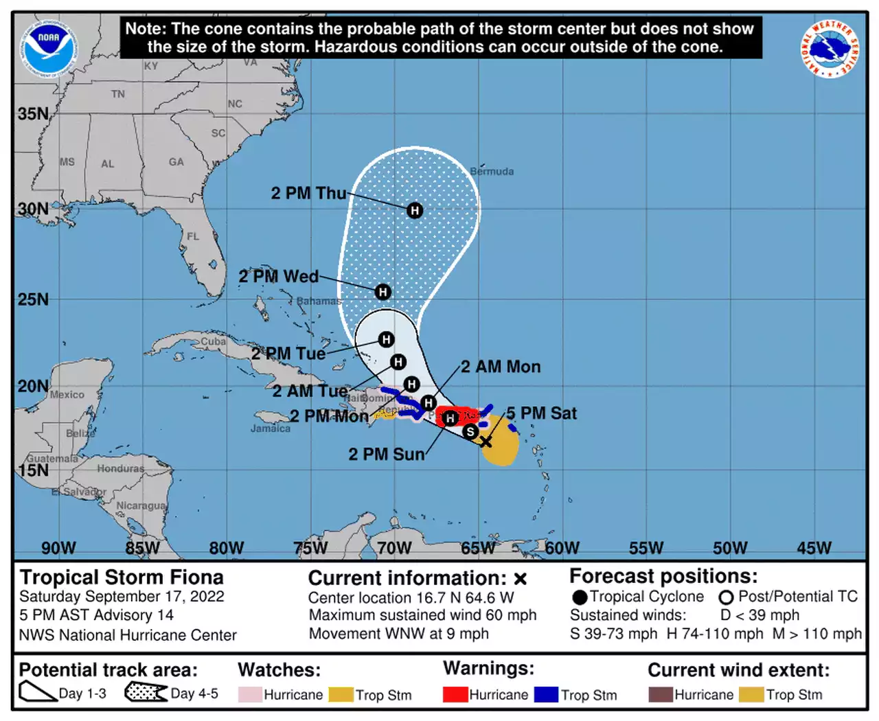 Tropical Storm Fiona: Hurricane warning for Puerto Rico