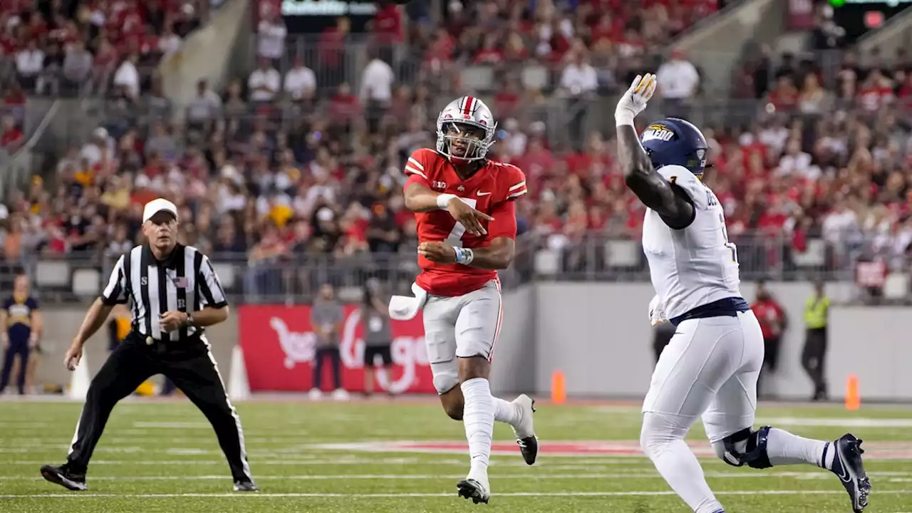 C.J. Stroud throws five TDs as Ohio State routs Toledo 77-21