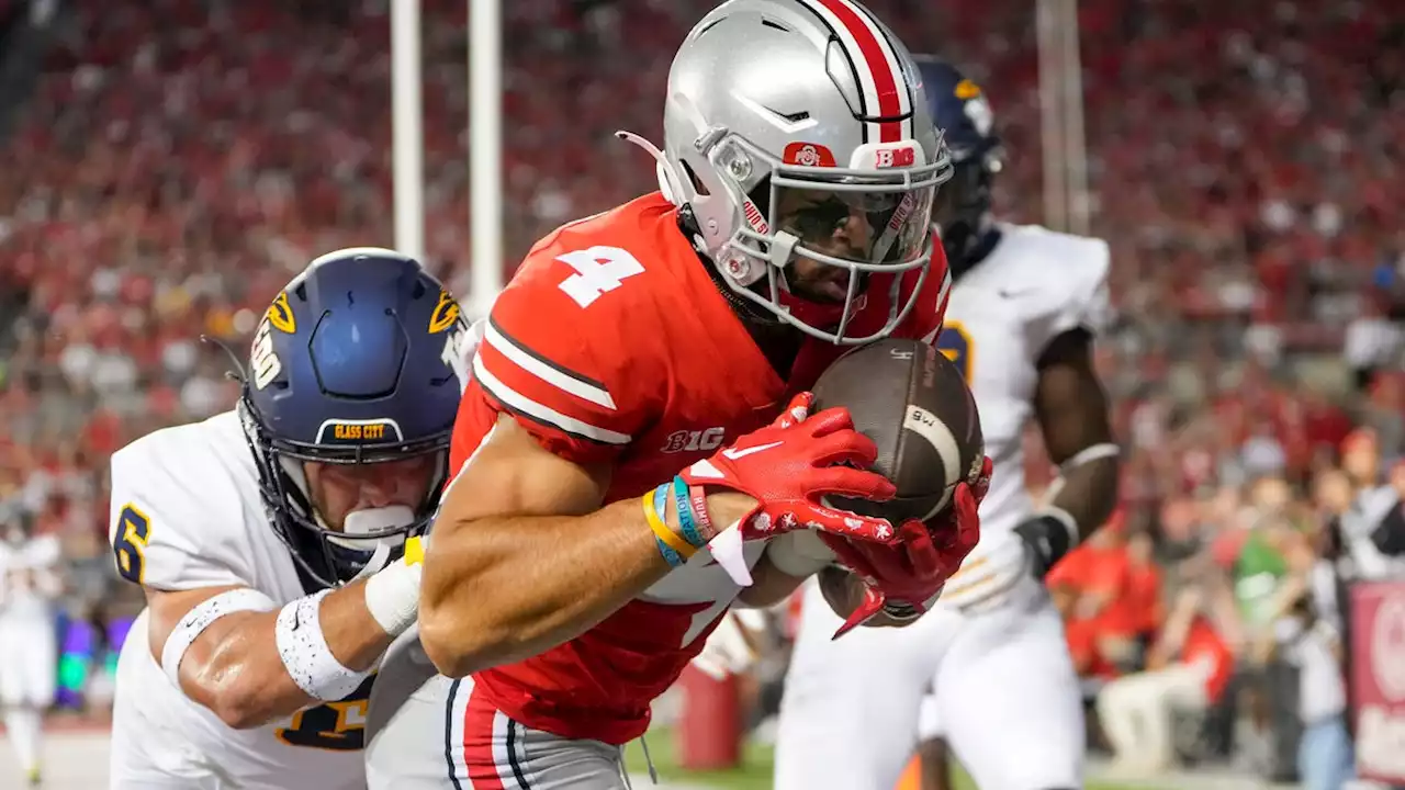 Julian Fleming catches two touchdowns in season debut for OSU football against Toledo