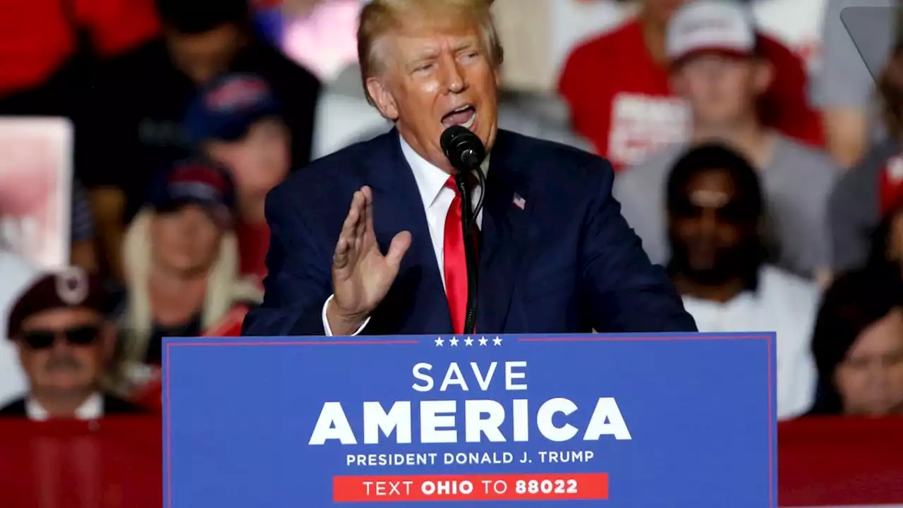 Trump repeats claims of stolen presidency during Ohio rally for Senate candidate J.D. Vance