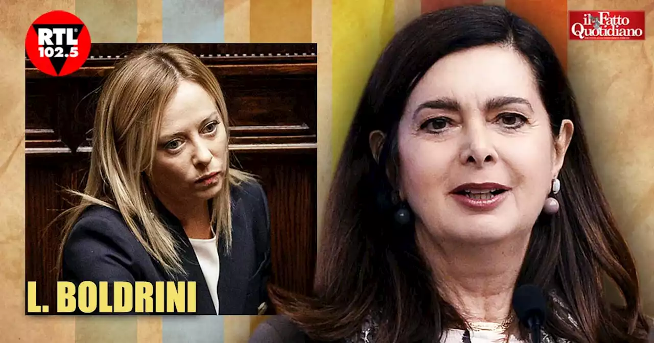 Pd, Boldrini: 'Meloni premier? Non è una garanzia per le donne, non si è mai occupata dell'affermazione dei diritti femminili' - Il Fatto Quotidiano