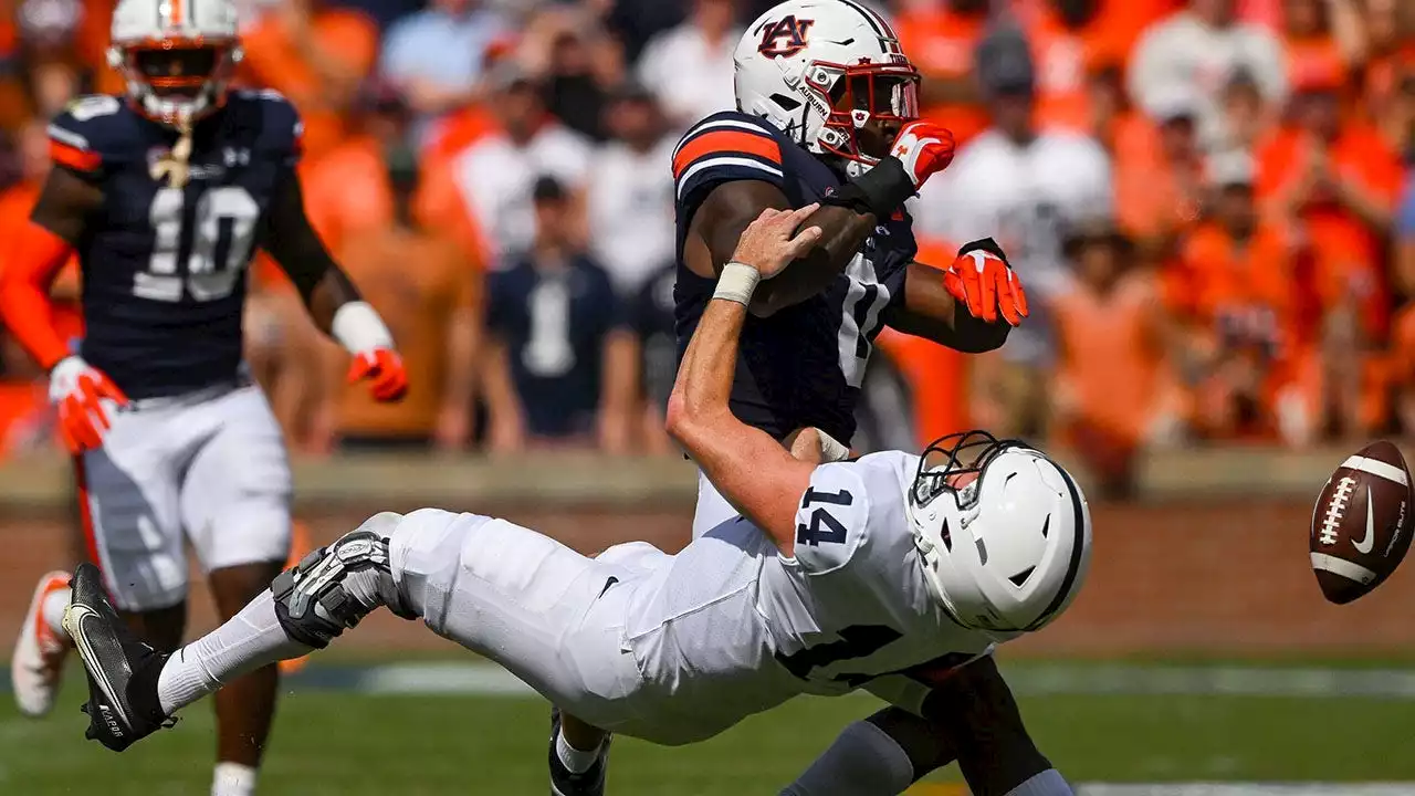 Penn State QB gets laid out by Auburn defender in game's first drive