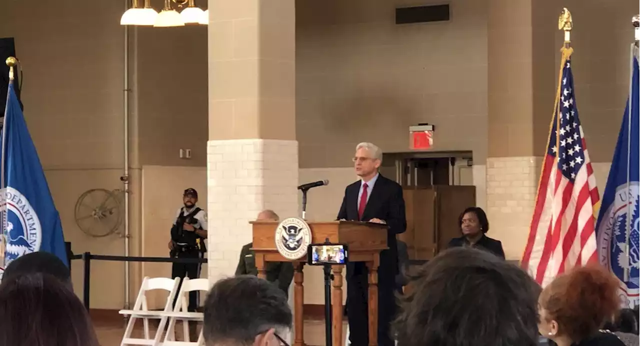 U.S. Attorney General Merrick Garland swears in hundreds of new citizens at Ellis Island