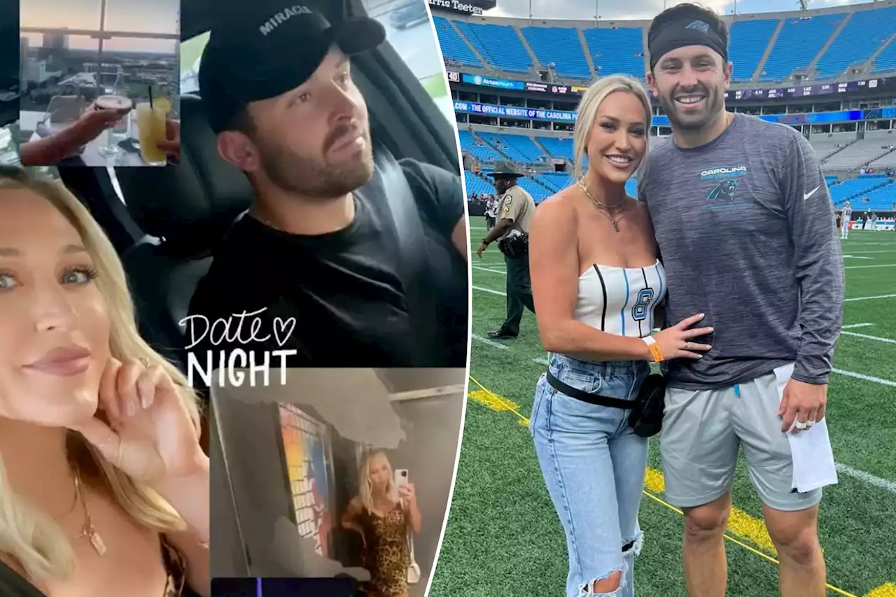 Baker Mayfield enjoys date night with wife Emily ahead of Panthers game