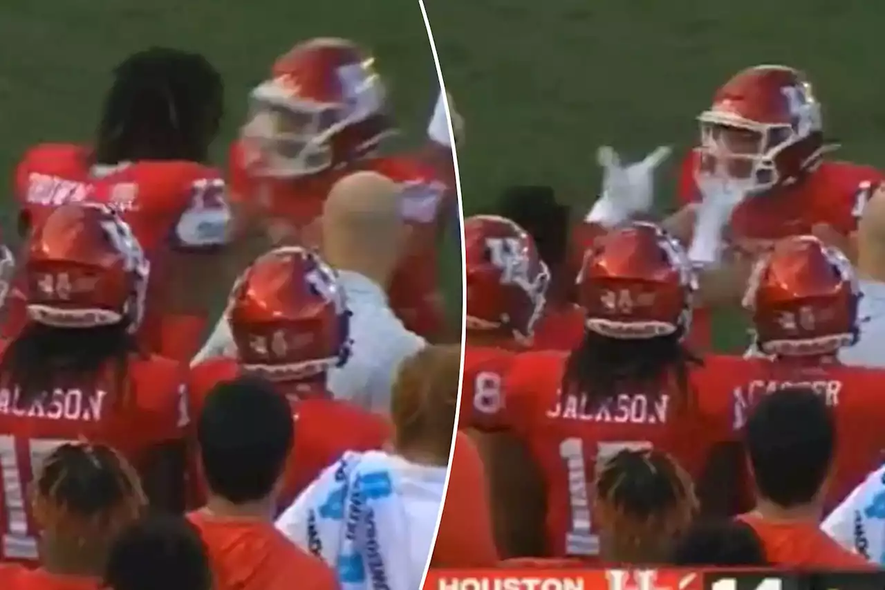 Houston receiver Joseph Manjack fights teammate on sideline in wild scene