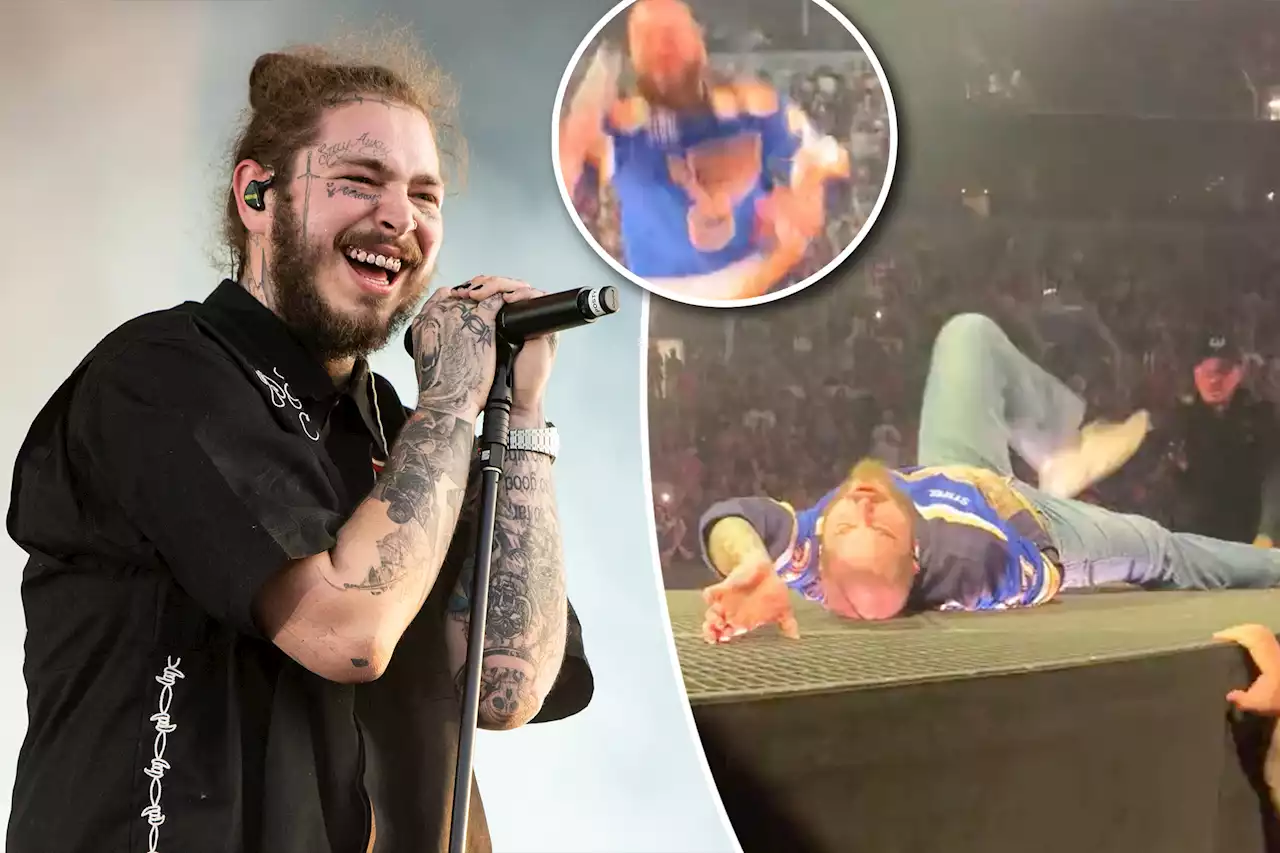 Post Malone takes nasty tumble while performing ‘Circles’ in St. Louis